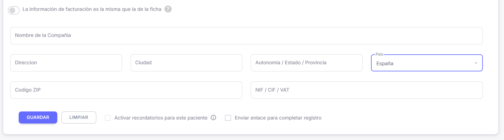 Zoom — Información de facturación