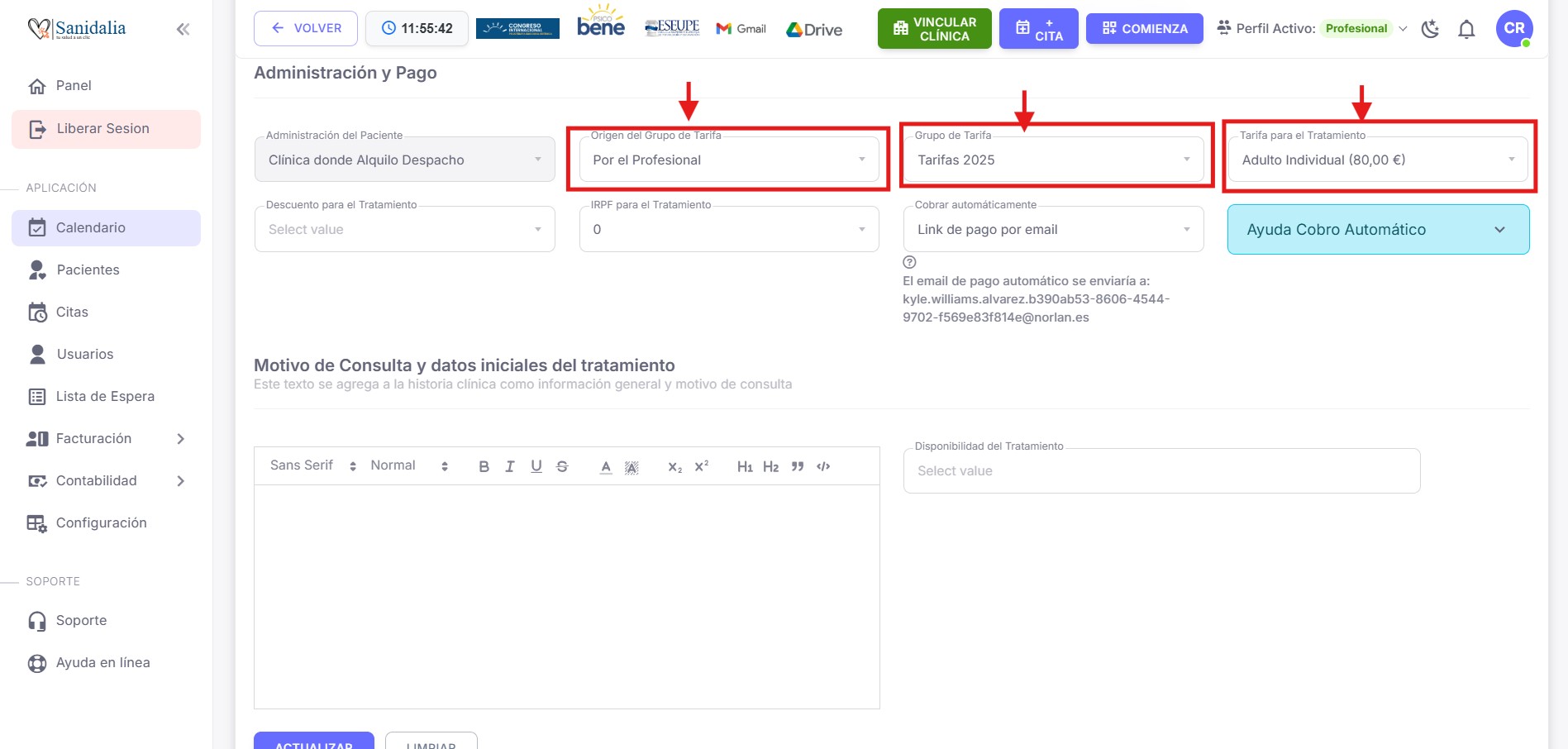 Origen, Grupo y Tarifa
