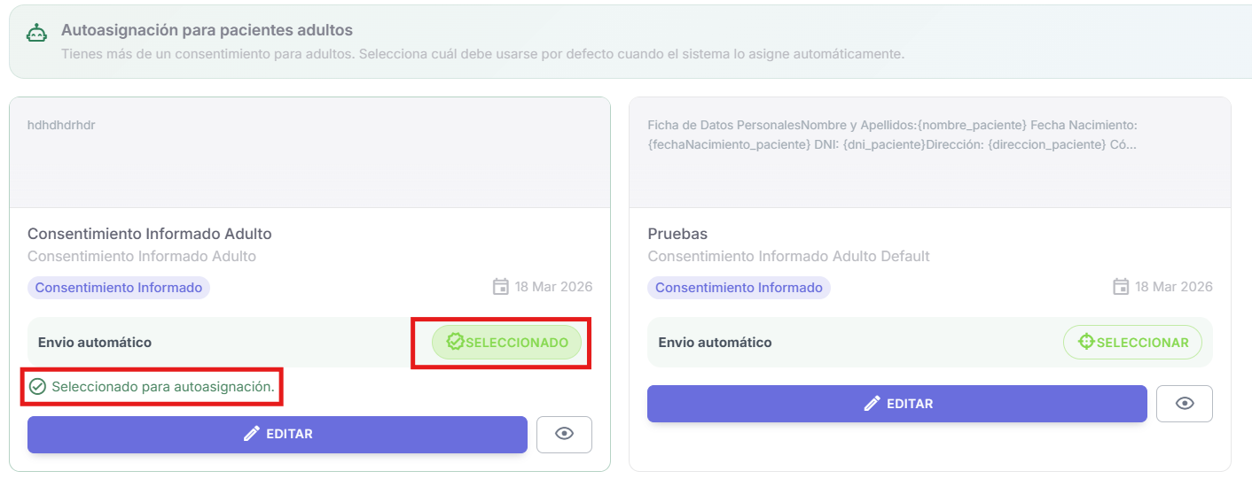 Autoasignacion de documentos