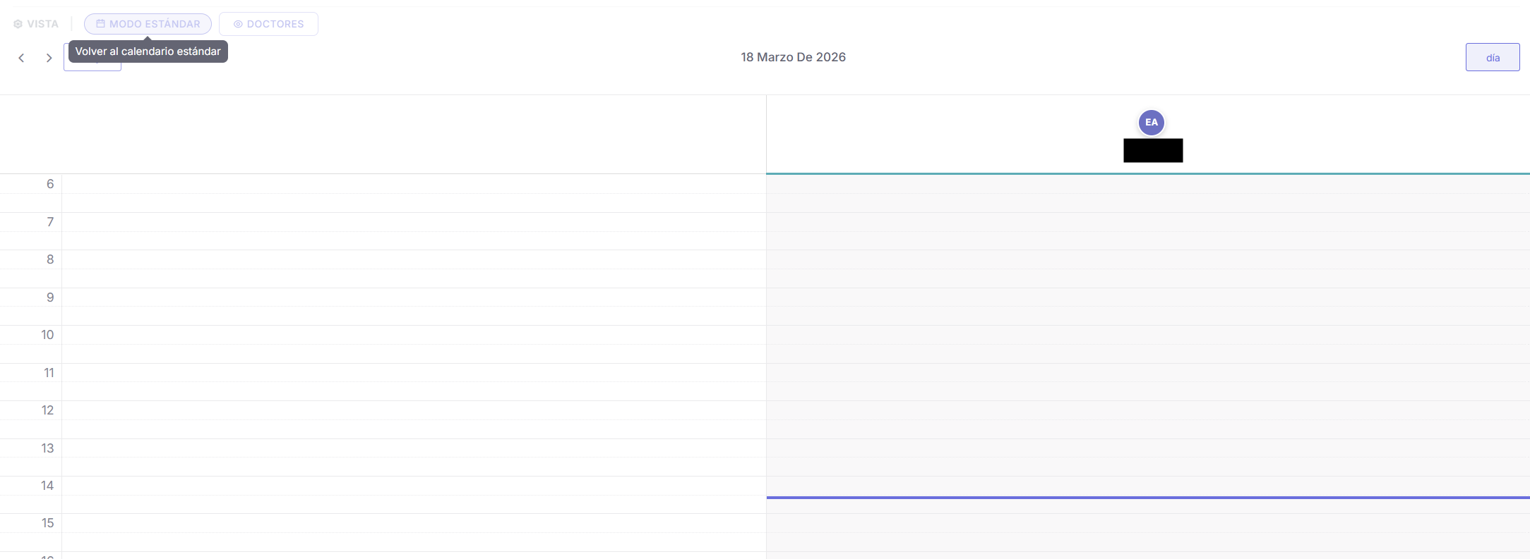 Vista de Agenda Pro con profesionales en columnas