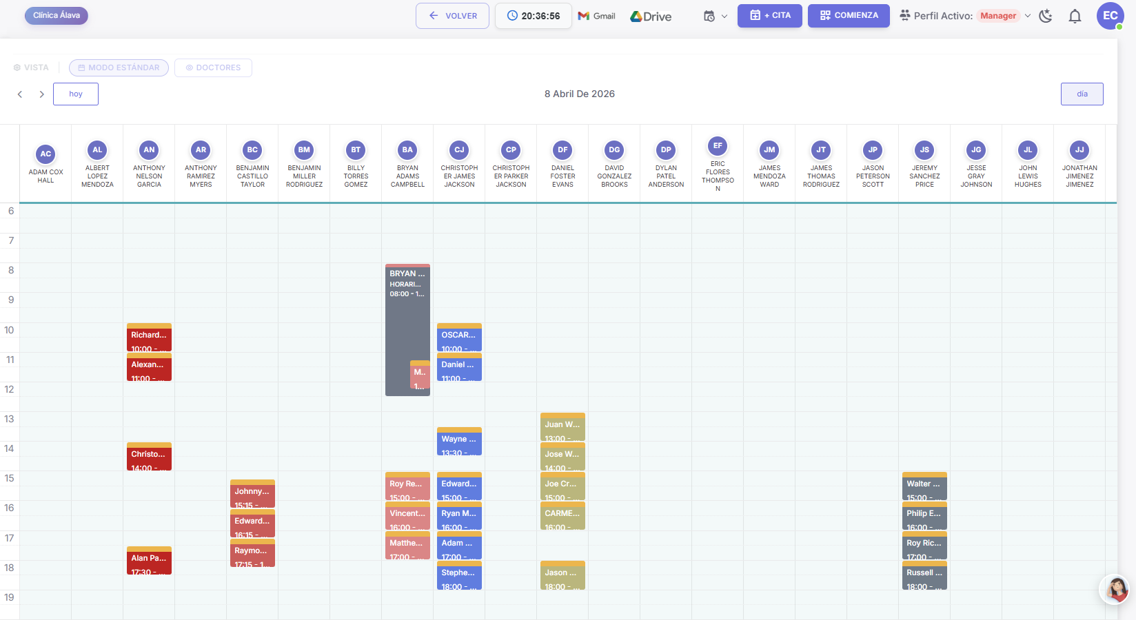 Agenda por Profesional